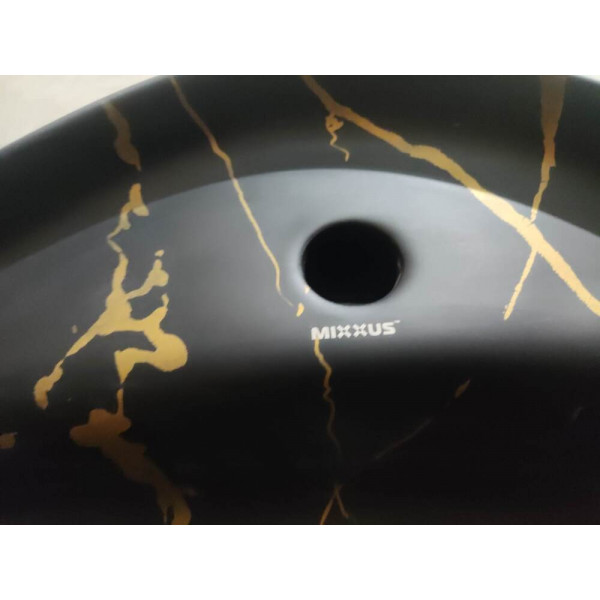 Раковина накладна MIXXUS PREMIUM WAVE-0201 MARBLE 430х430х150mm з отвором під змішувач (MP6536)
