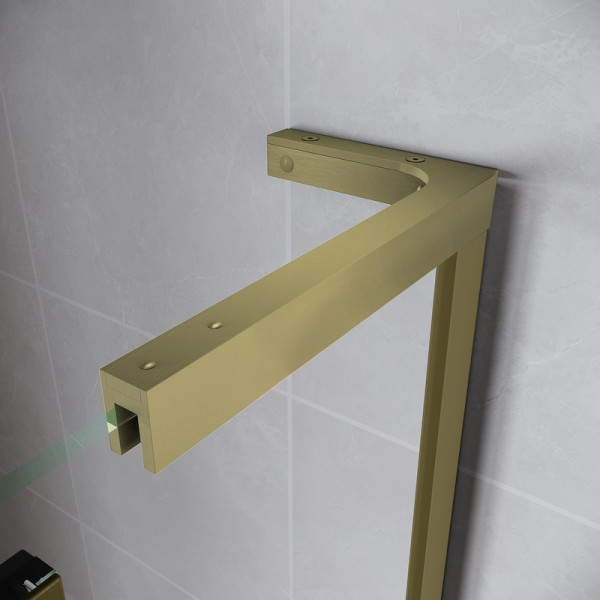 Двері у нішу Walk-In розсувні Koer SR SD07-120x200-R-TR-12 прозоре скло Easy Clean 8мм Матове золото (KR5774)