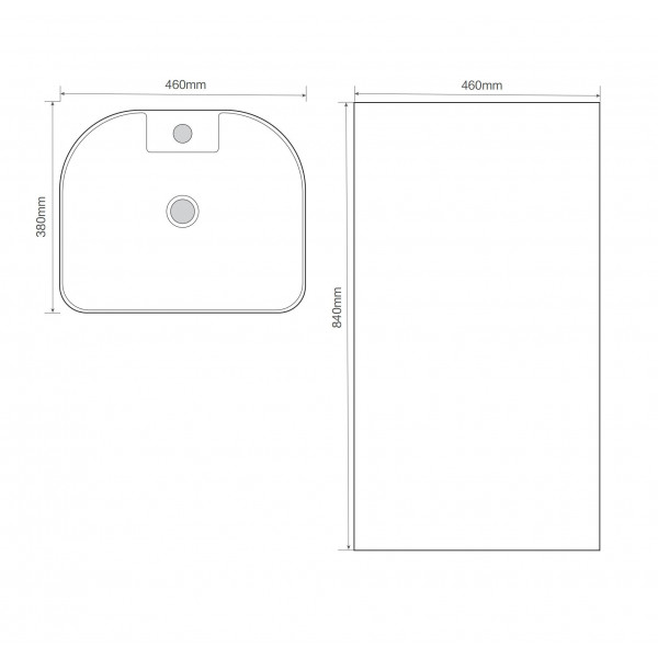Раковина моноблок MIXXUS PREMIUM DIVERSE-1101 MARBLE 460х380х840mm з отвором під змішувач та переливом (MP6575)
