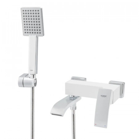 Змішувач для ванни Koer KB-41007-04 з коротким виливом (Колір хром+білий) (KR5157)