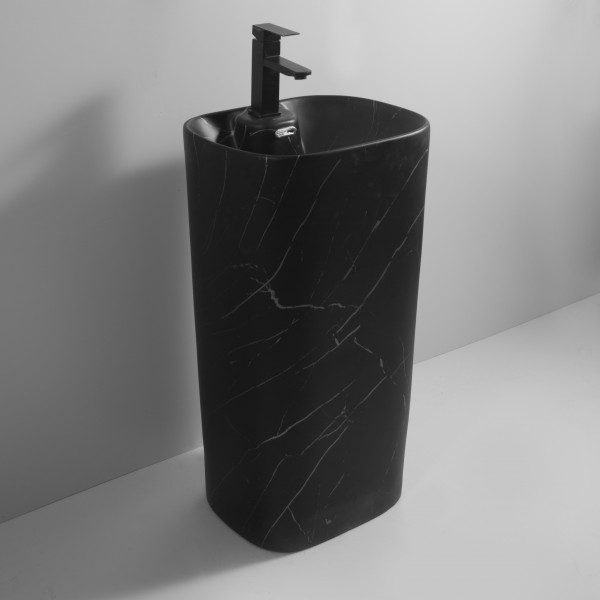 Раковина моноблок MIXXUS PREMIUM DIVERSE-1102 MARBLE 460х380х840mm з отвором під змішувач та переливом (MP6576)