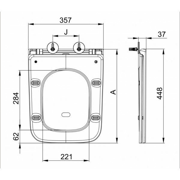 Унітаз підвісний Mixxus Premium Quadro-0302-R Black 530x360x365mm, система змиву RIMLESS (MP6455)