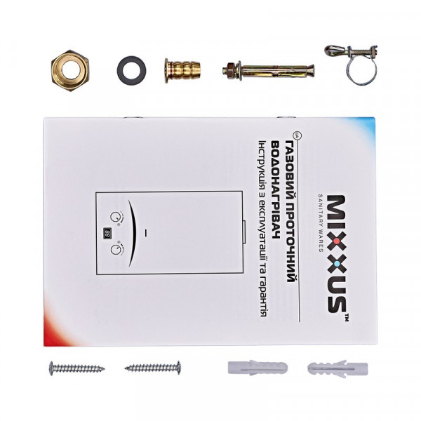 Газова колонка MIXXUS GWH-0110 BASIC WHITE димохідна 10 л/хв (колір білий) (WH0022)