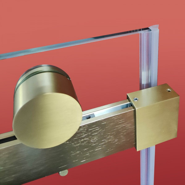 Двері в нішу Koer SR SD01-120x200-TR-12 прозоре скло Easy Clean 8мм, матове золото (KR5377)