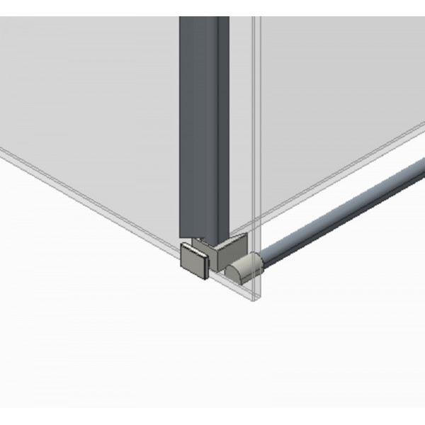 Бічна стінка до кабіни Koer SR SW01-90x200-TR-07 прозоре скло Easy Clean 8мм, графіт (KR5382)