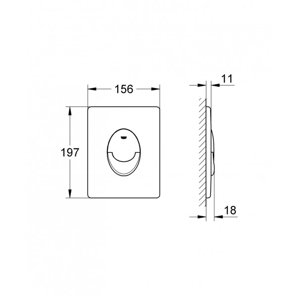 Панель змиву Grohe Skate Air для унітазу вертикальна (38505KF0)