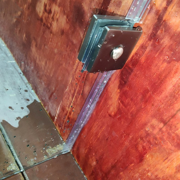 Бічна стінка до кабіни Koer SR SW04-90x200-TR-07 прозоре скло Easy Clean 10мм, графіт (KR5391)