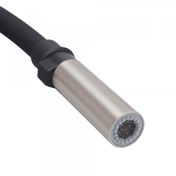 Кухонний змішувач з чорним силіконовим виливом Koer KI-70022-02 (з нерж. сталі) (KR4799)