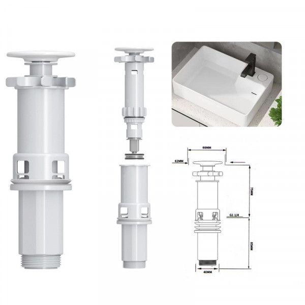 Раковина накладна Mixxus Premium STYLE-0201 520х375х140mm з донним клапаном та отвором під змішувач (MP6511)