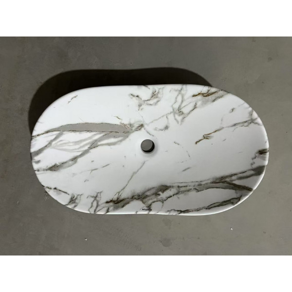 Раковина накладна MIXXUS PREMIUM WAVE-0105 MARBLE 620х360х160mm (MP6559)