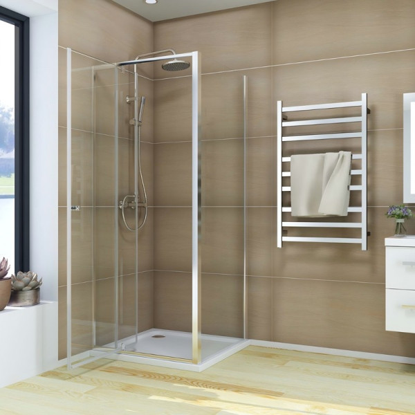 Душова кабіна без піддону Koer SR SC05-90x90x195-TR-01 прозоре скло Easy Clean 6мм, хром (KR5363)