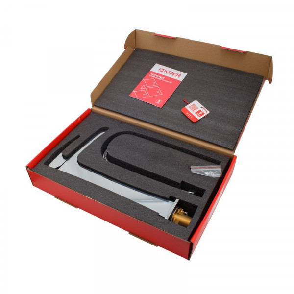 Змішувач для умивальника Koer KB-15007-01 високий водоспад (Колір хром) (KR3448)