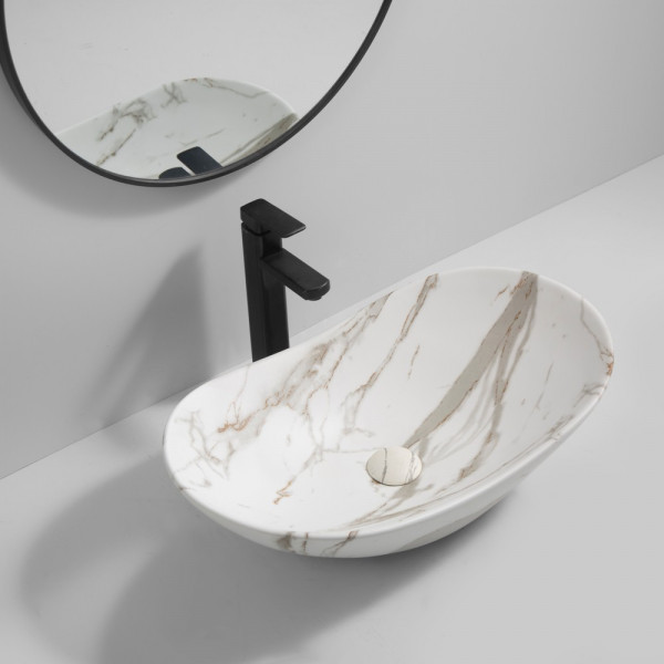 Раковина накладна MIXXUS PREMIUM WAVE-0105 MARBLE 620х360х160mm (MP6559)