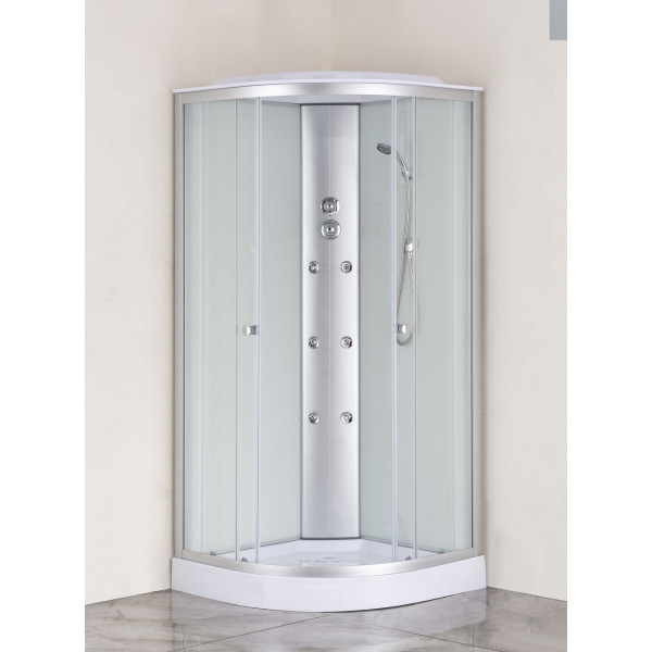 Бокс душовий з гідромасажем Mixxus STRONG SBH02-90x90x215-FB SATIN низький піддон (MI6890)