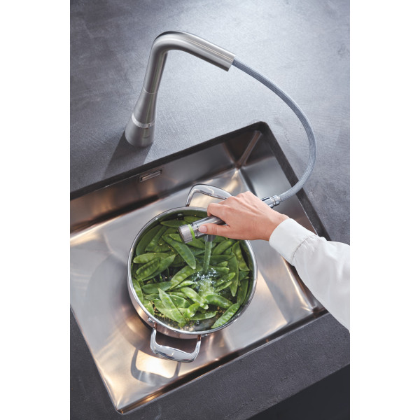 Змішувач для кухні з висувним виливом Grohe Zedra SmartControl (31593DC2)