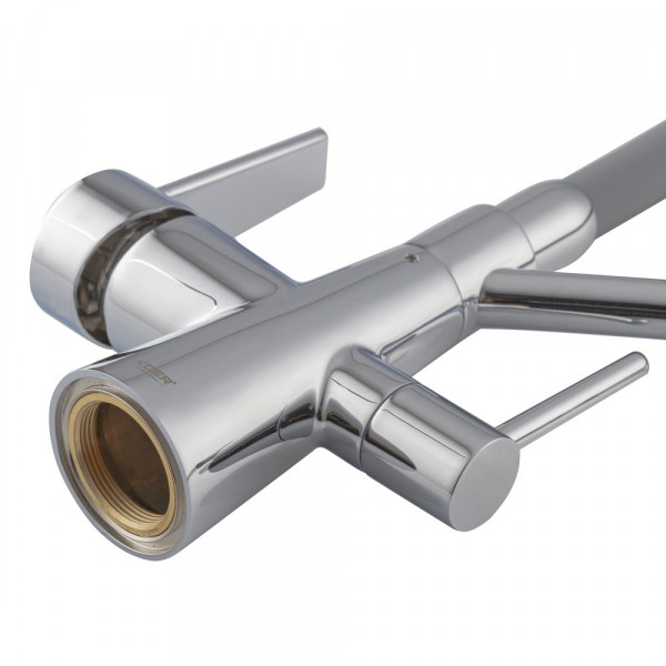 Кухонний змішувач з силік. виливом і вих. для питної води KOER KB-72003-01 (KR3375)