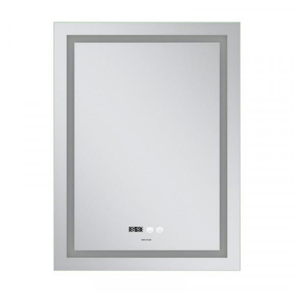 Дзеркало Mixxus Premium FLASH MR21-70x90 з Led Touch, Anti-fog, димером, регулятором яскравості, годинником (MP6618)