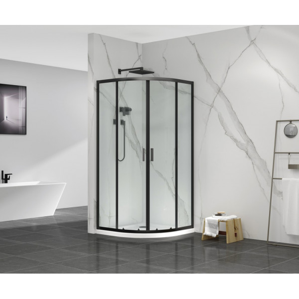 Душова кабіна без піддону Mixxus Premium DIVERSE SC01-90x90x195-TR Black прозоре скло 5мм (MI6860)