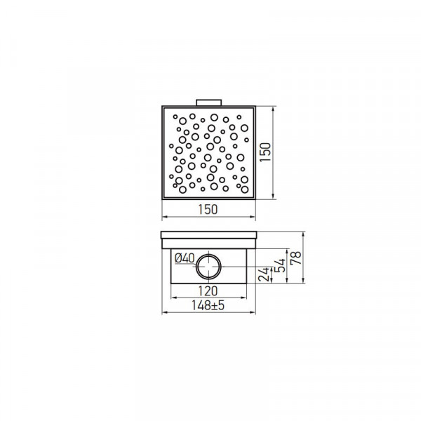 Душовий трап із нержавіючої сталі SUS304 Koer FD20-S150 (KR3282)