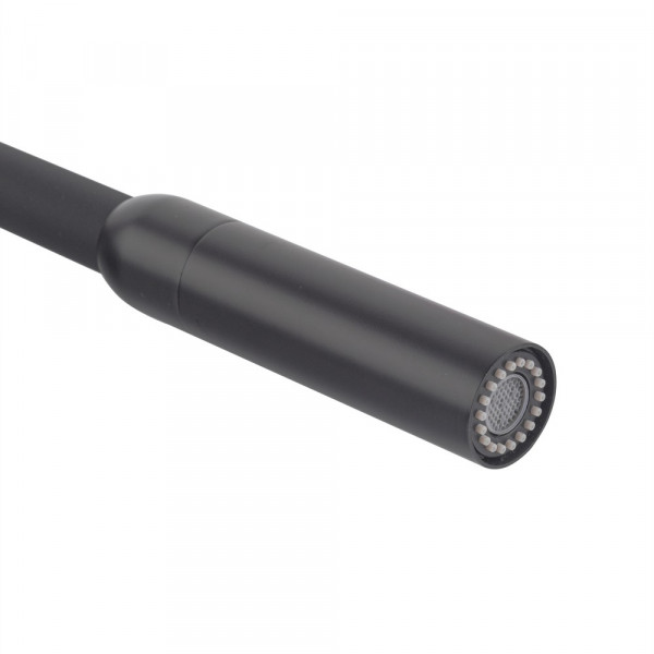 Змішувач для кухні Koer KI-70005-05 з чорним силіконовим виливом (нерж. сталь) (KR5005)