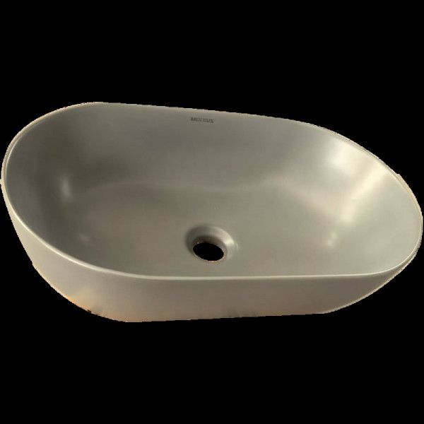 Раковина накладна Mixxus Premium ELLIPSE-0109 GRAY 500x300x140mm (MP6653)
