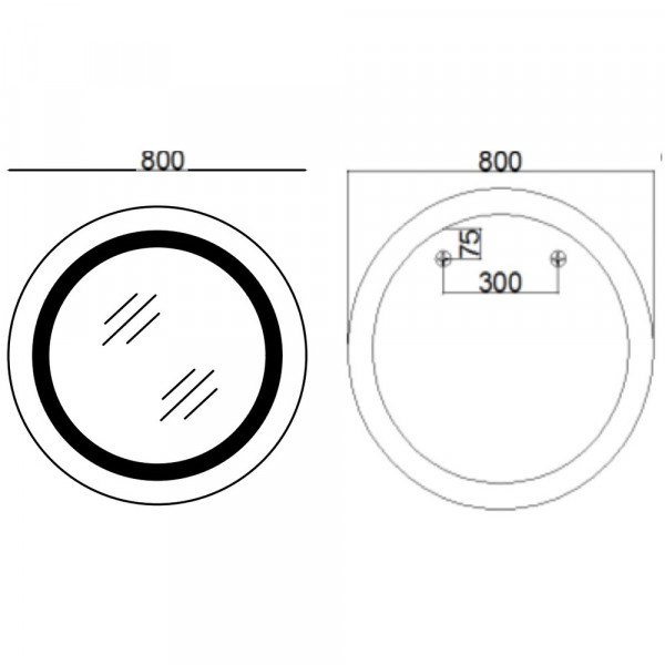 Дзеркало Mixxus PLAIN MC02-80 з Led Touch, Anti-fog, димером, регулятором яскравості, годинником (MI6931)