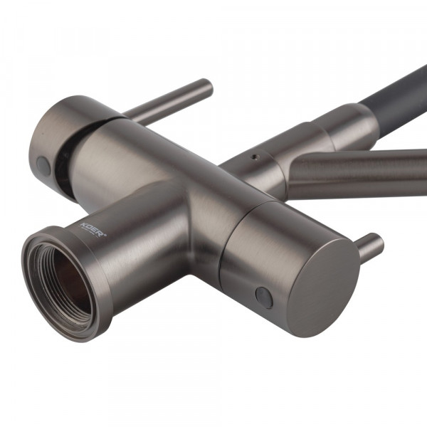 Кухонний змішувач з силік. виливом і вих. для питної води KOER KB-72006-07 (KR3382)