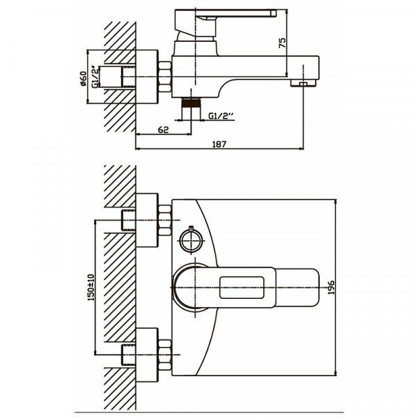 Змішувач для ванни Haiba Gudini 009 (HB0149)