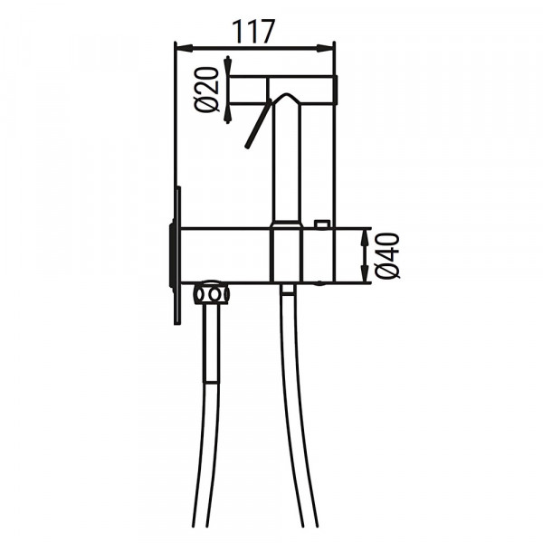 Змішувач для гігієнічного душу Koer KB-24029-05 термостатичний вбудований, колір чорний (KR5494)