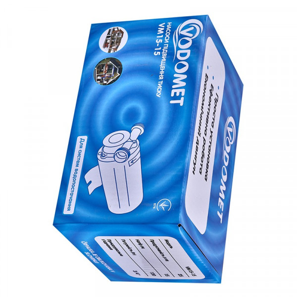 Насос підвищення тиску Vodomet VM15-15 Н=15М, Q=1,5кбМ, P=120Вт (корпус - нерж) (VO4206)