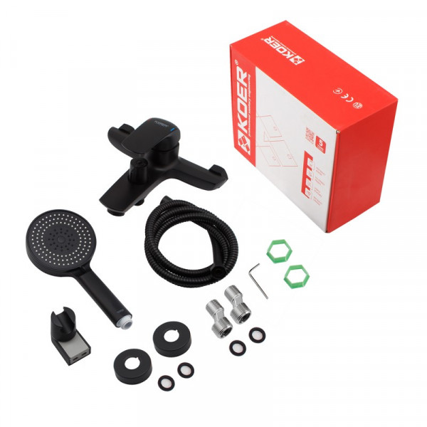 Змішувач для ванни з коротким виливом Koer KB-40008-05 (Колір чорний) (KR3473)