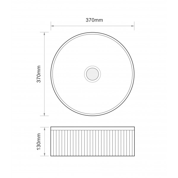 Раковина накладна Mixxus Premium WAVE-0102 MARBLE 370х370х130mm (MP6528)