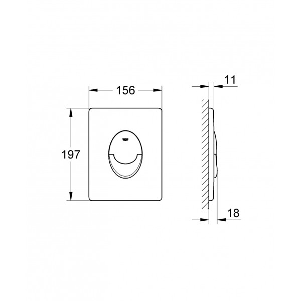 Панель змиву Grohe Skate Air для унітазу вертикальна (38505000)