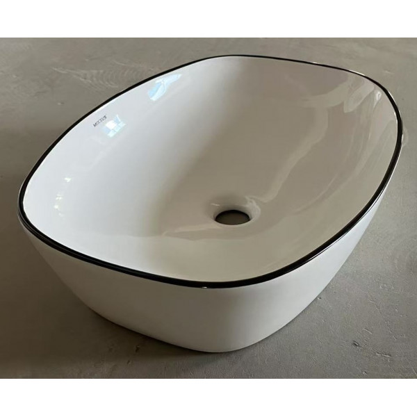 Раковина накладна Mixxus Premium DIVERSE-0109 EDGE BLACK 500х380х140mm (MP6549)