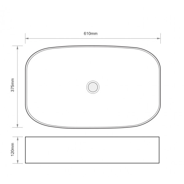 Раковина накладна Mixxus Premium BEVEL-0105 610х375х120mm (MP6524)