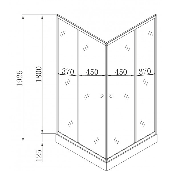 Душова кабіна з низьким піддоном Mixxus CUBIC SCT01-90x90x195-TR GRAPHITE прозоре скло 4мм (MI6905)