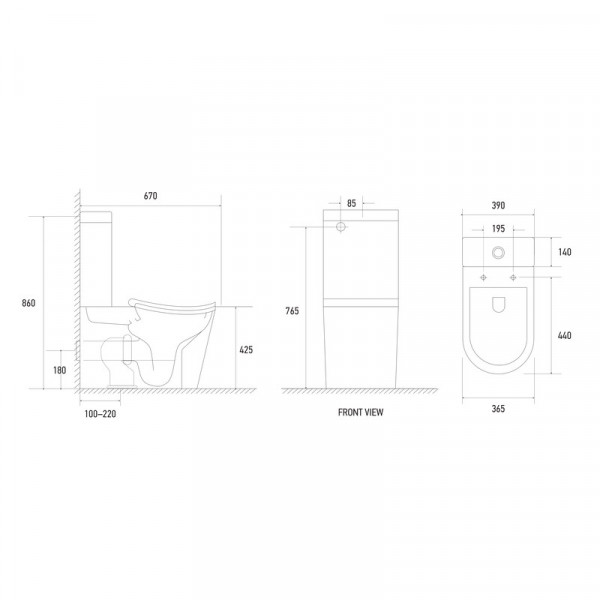 Унітаз-компакт ергономічний Koer TT-0202-T3 670x390x860mm система змиву TORNADO 3.0 (KR5614)