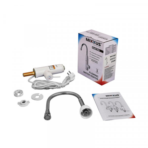 Водонагрівач 3,3 kW проточний з індикатором температури, гнучкий вилив, MIXXUS Electra 150-EF (MI8171)