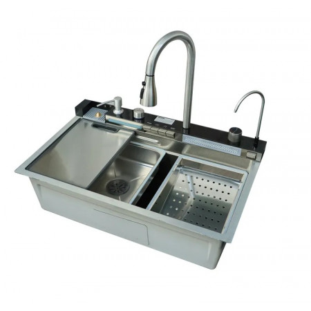 Мийка багатофункціональна Mixxus MH7546-SET-06 Decor SS Color з вбудованим змішувачем з нерж. сталі (MI8465)