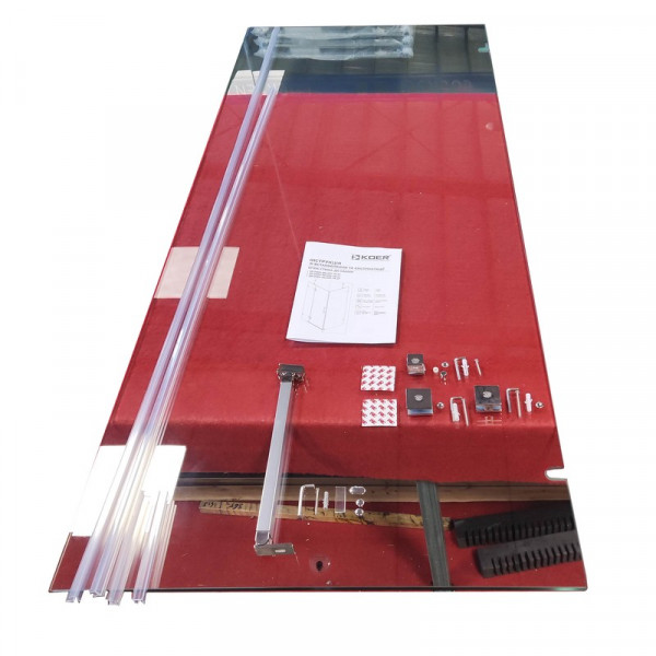 Бічна стінка до кабіни Koer SR SW04-80x200-TR-01 прозоре скло Easy Clean 10мм, хром (KR5389)