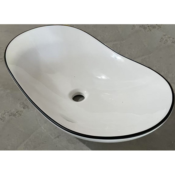 Раковина накладна Mixxus Premium WAVE-0105 EDGE BLACK 620х360х160mm (MP6556)