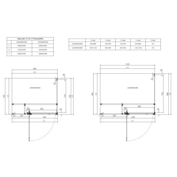 Душова кабіна без піддону Koer SR SC02-100x80x200-TR-01 прозоре скло Easy Clean 8мм, хром (KR5355)