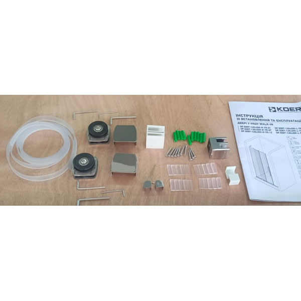 Двері у нішу Walk-In розсувні Koer SR SD07-120x200-R-TR-01 прозоре скло Easy Clean 8мм Хром (KR5773)