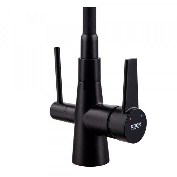 Кухонний змішувач з силік. виливом і вих. для питної води KOER KB-72003-05 (KR3376)