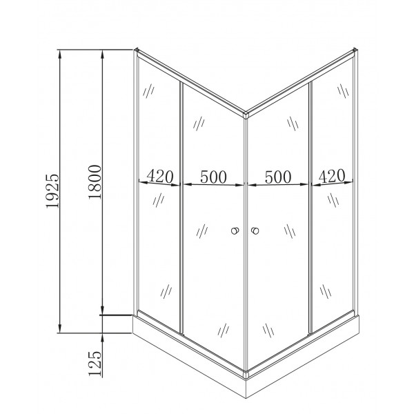 Душова кабіна з низьким піддоном Mixxus CUBIC SCT01-100x100x195-FB CHROME матове скло 4мм (MI6904)