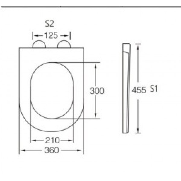 Сидіння-кришка для унітазу Mixxus SEAT COVER BEVEL-2006 460х360х40mm, з мікроліфтом (MI6733)