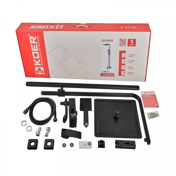 Душова колона із змішувачем Koer KB-56007-05 (Колір чорний) (KR3461)