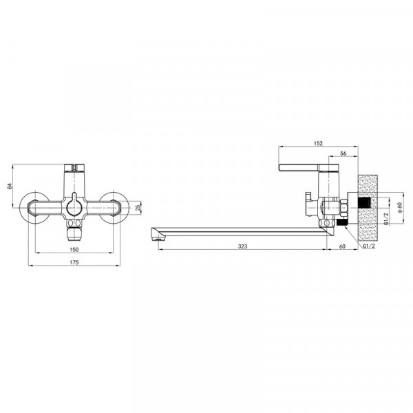 Змішувач для ванни Mixxus Premium Verdi 006 (EURO) (MI8242)