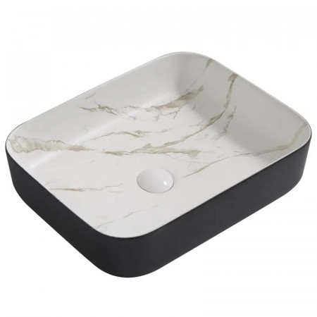 Раковина накладна MIXXUS PREMIUM DIVERSE-0110 MARBLE-BLACK 500х390х130mm (MP6517)