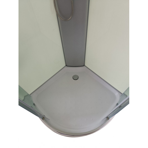 Бокс душовий без гідромасажу Mixxus STRONG SB02-90x90x215-FB SATIN з низьким піддоном (MI6886)